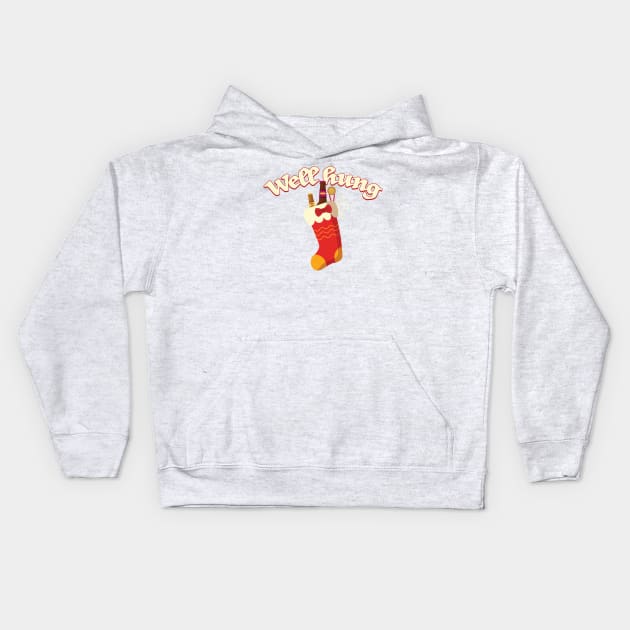 Well Hung - funny christmas Kids Hoodie by SUMAMARU